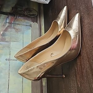 Express Gold Metallic 3 1/2 Heels  Size 9